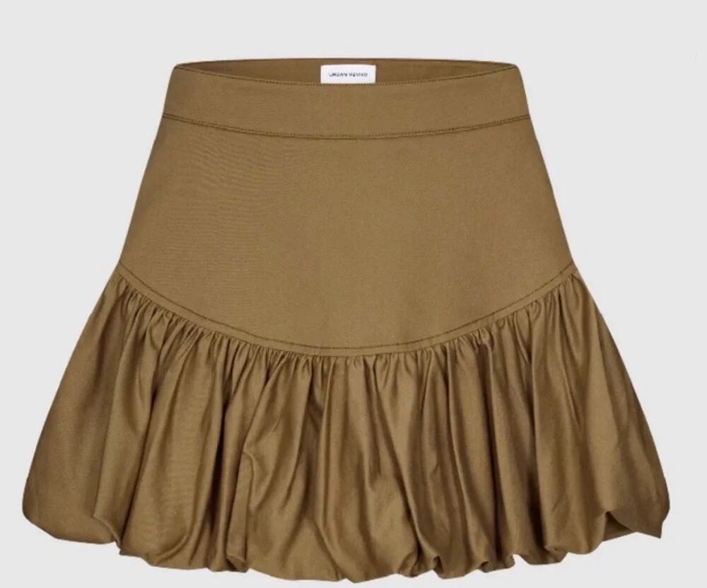 Urban Revivo Brown Bubble Hem Mini Skirt Size 0
